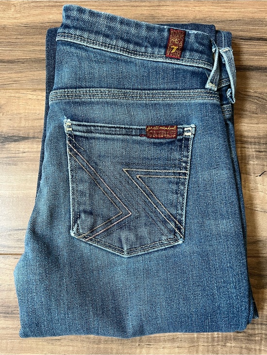 7 For All Mankind Denim - 7 For All Mankind Blue Denim Jeans with Contrast Stitching
